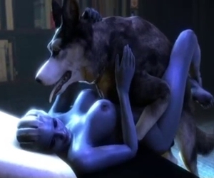 Liara from Mass Effect having sex with a cute hound