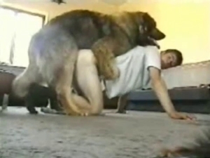 Submissive dude takes that dog cock