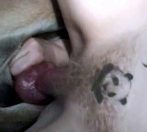 Panda tattoo babe fucks a hung dog